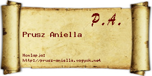 Prusz Aniella névjegykártya